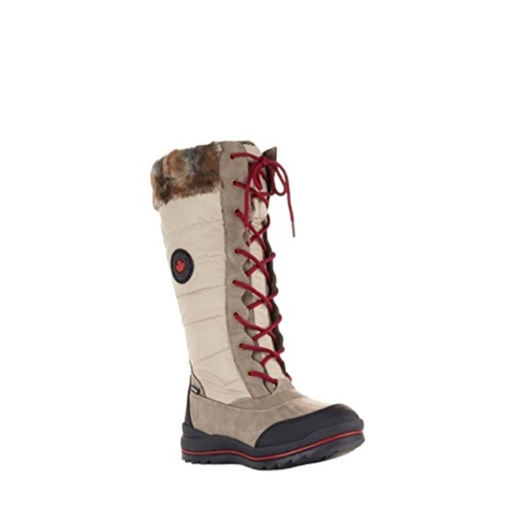 Cougar Canada Cream Beige Waterproof‎ Lace-Up Tall Shaft Snow Winter Boots 6